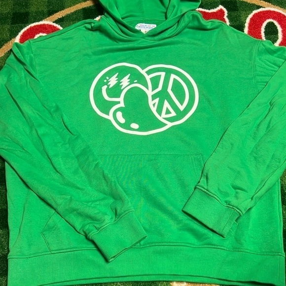 Guess Originals X J Balvin SS 2022 Green / White Hooded Sweater Size Mens L